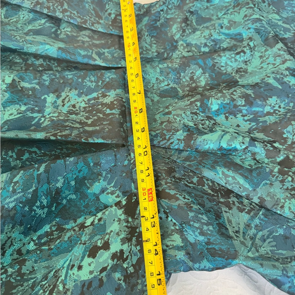 Maggy London Teal and Floral Brocade Fit-and-Flare Dress - Picture 8 of 11